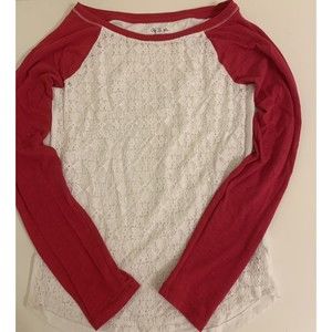 Aeropostal Women’s SZ XS TP Long Sleeve White And Pink